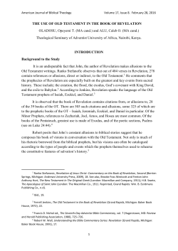 The Use of the Old Testament in the Book of Revelation