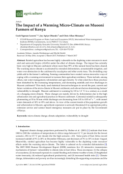 The Impact of a Warming Micro-Climate on Muooni Farmers of Kenya