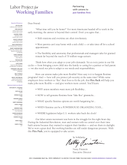 Flex Pack - Labor Project for Working Family