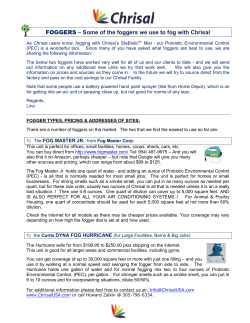 FOGGERS &ndash; Some of the foggers we use to fog with