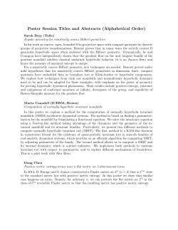 Poster Session Titles and Abstracts (Alphabetical Order)