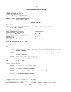 ex-, USMC Current Discharge and Applicant`s Request Application