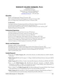 Curriculum Vitae - Colorado State University Construction
