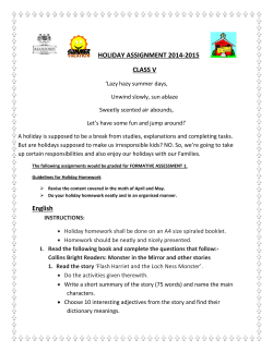HOLIDAY ASSIGNMENT 2014-2015 CLASS V