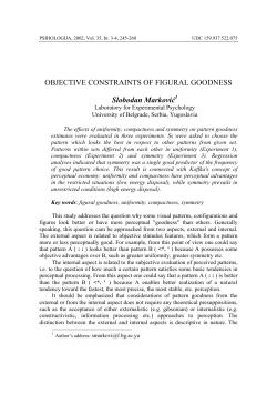 OBJECTIVE CONSTRAINTS OF FIGURAL GOODNESS