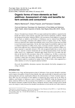 Organic forms of trace elements as feed additives