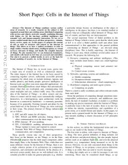 Short Paper: Cells in the Internet of Things