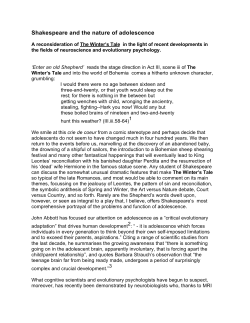 Shakespeare and the nature of adolescence