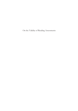On the Validity of Reading Assessments - GUPEA