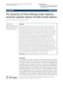 The dynamics of China-Ethiopia trade relations: economic capacity