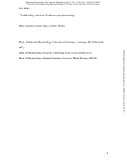The odd sibling: features of &beta;3-adrenoceptor pharmacology* Hana