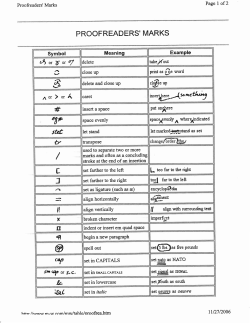 Proofreaders` Marks - Crestwood Local Schools
