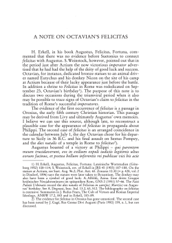 A NOTE ON OCTAVIAN`S FELICITAS