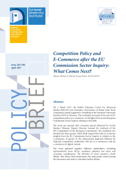 Competition Policy and E-Commerce after the EU Commission