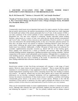 A ZOO-WIDE EVALUATION INTO THE CURRENT FEEDER INSECT