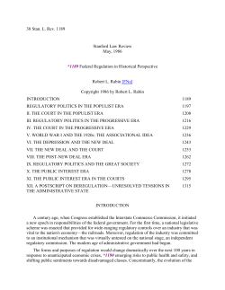 Federal Regulation in Historical Perspective