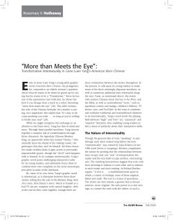 ALAN v37n1 - &ldquo;More than Meets the Eye&rdquo;: Transformative