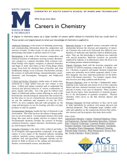 Careers in Chemistry - South Dakota School of Mines and Technology