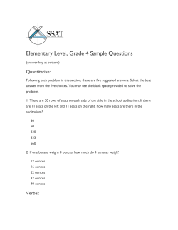 4th Grade SSAT Sample Questions