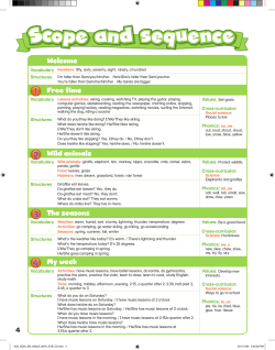 Welcome Free time Wild animals The seasons My week