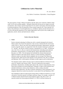 Lithium-ion Active Materials