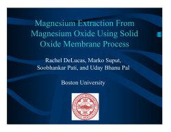 Magnesium Extraction From Magnesium Oxide Using Solid Oxide