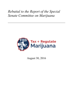 Rebuttal to the Report of the Special Senate Committee on Marijuana