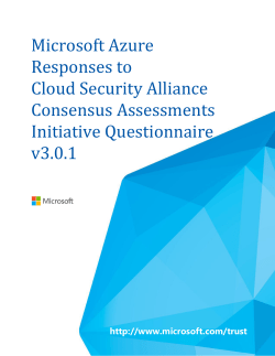 Microsoft Azure Responses to Cloud Security Alliance Consensus