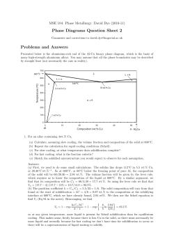 Phase Diagrams Question Sheet 2 Problems and