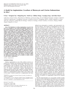A Model for Implantation: Coculture of Blastocysts and Uterine