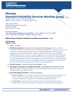 ERSWG - DERTF August 2016 Meeting Minutes + Materials