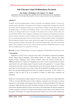 Salt Tolerance Limit Of Bituminous Pavement