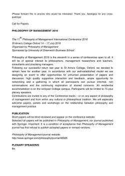 POM2016 CFP - University of Greenwich
