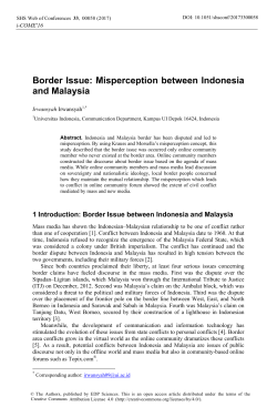 Border Issue: Misperception between Indonesia and Malaysia