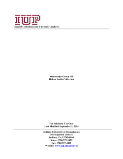 Special Collections and University Archives Manuscript Group 209