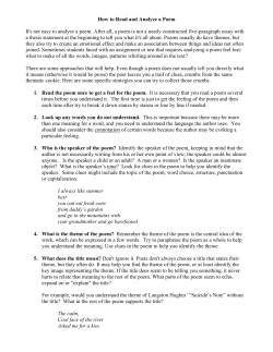 How to Read and Analyze a Poem It`s not easy to analyze a poem