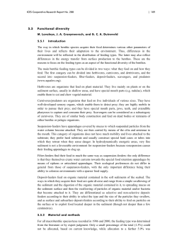 5.5 Functional diversity The way in which benthic species
