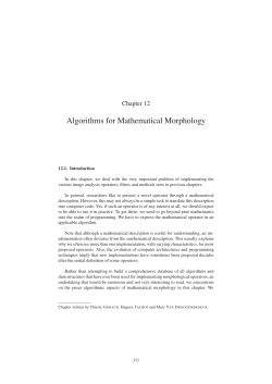 Algorithms for Mathematical Morphology