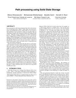 Path processing using Solid State Storage