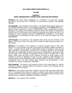 GOL LINHAS A&Eacute;REAS INTELIGENTES S.A. BYLAWS CHAPTER I