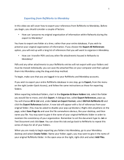 Exporting from RefWorks to Mendeley