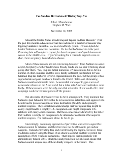 Containing Hussein - The Belfer Center for Science and