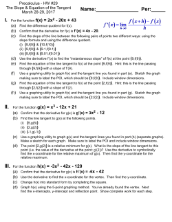 HW29 - The Slope and Equation of the Tangent 1x
