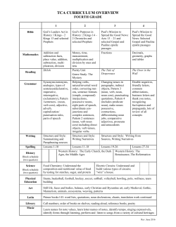 4th Grade Curriculum Overview