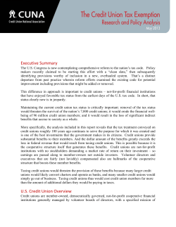 Executive Summary US Credit Union Overview