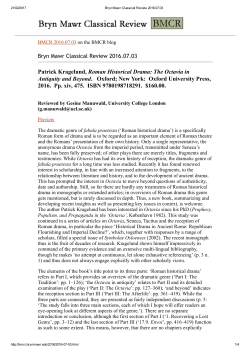 Patrick Kragelund, Roman Historical Drama: The Octavia in Antiquity