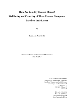 How Are You, My Dearest Mozart? Well