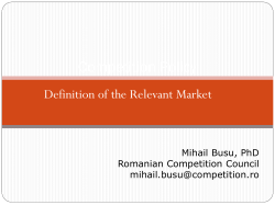 1. Definition of the relevant market. SSNIP test
