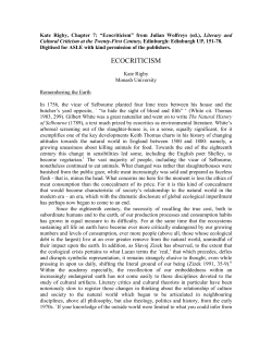 ecocriticism - Association for the Study of Literature and Environment