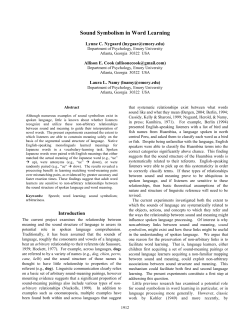 Sound Symbolism in Word Learning